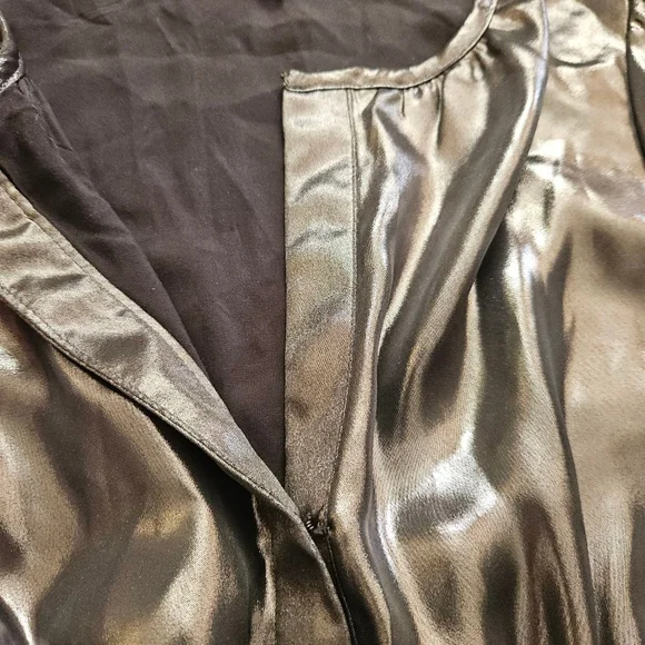 Anthropologie Somerset Maxi Dress Shine Edition Metallic Tiered Holiday Large - Picture 8 of 9